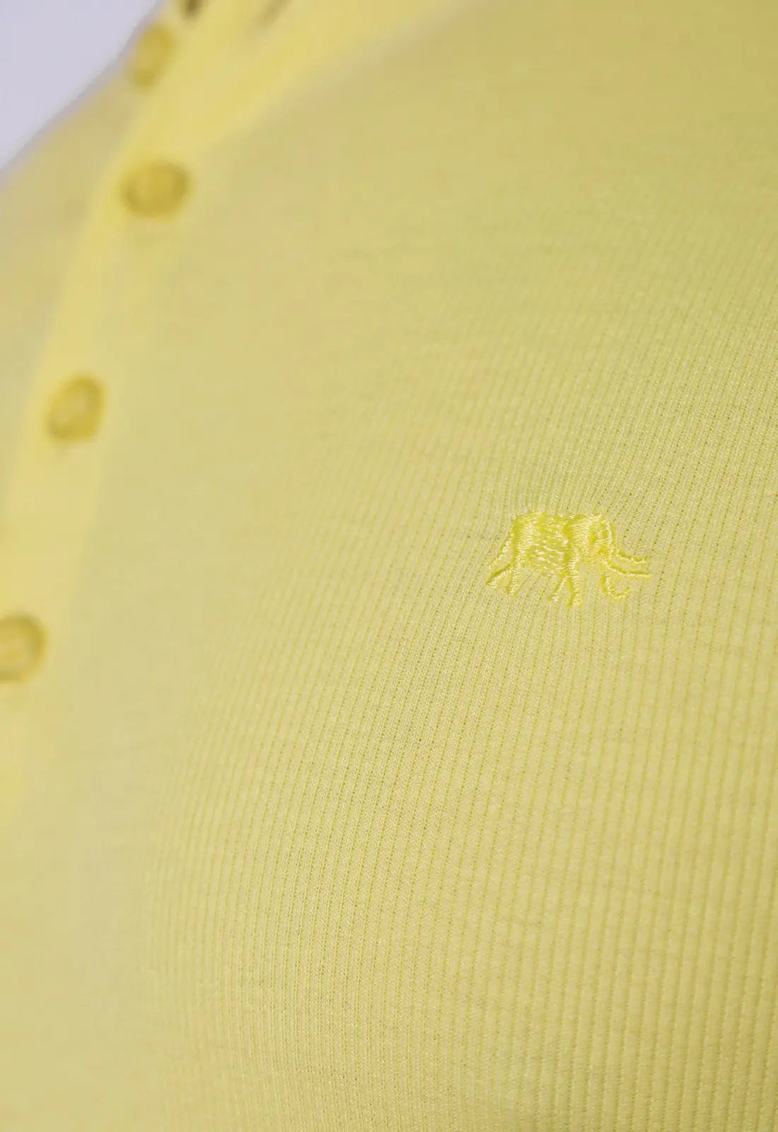 Camiseta Henley Canelada Amarela - Imagem 7