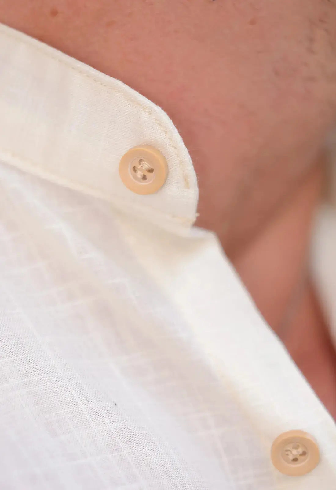 Camisa Masculina Manga Curta Gola Padre Slim Bege - Imagem 8