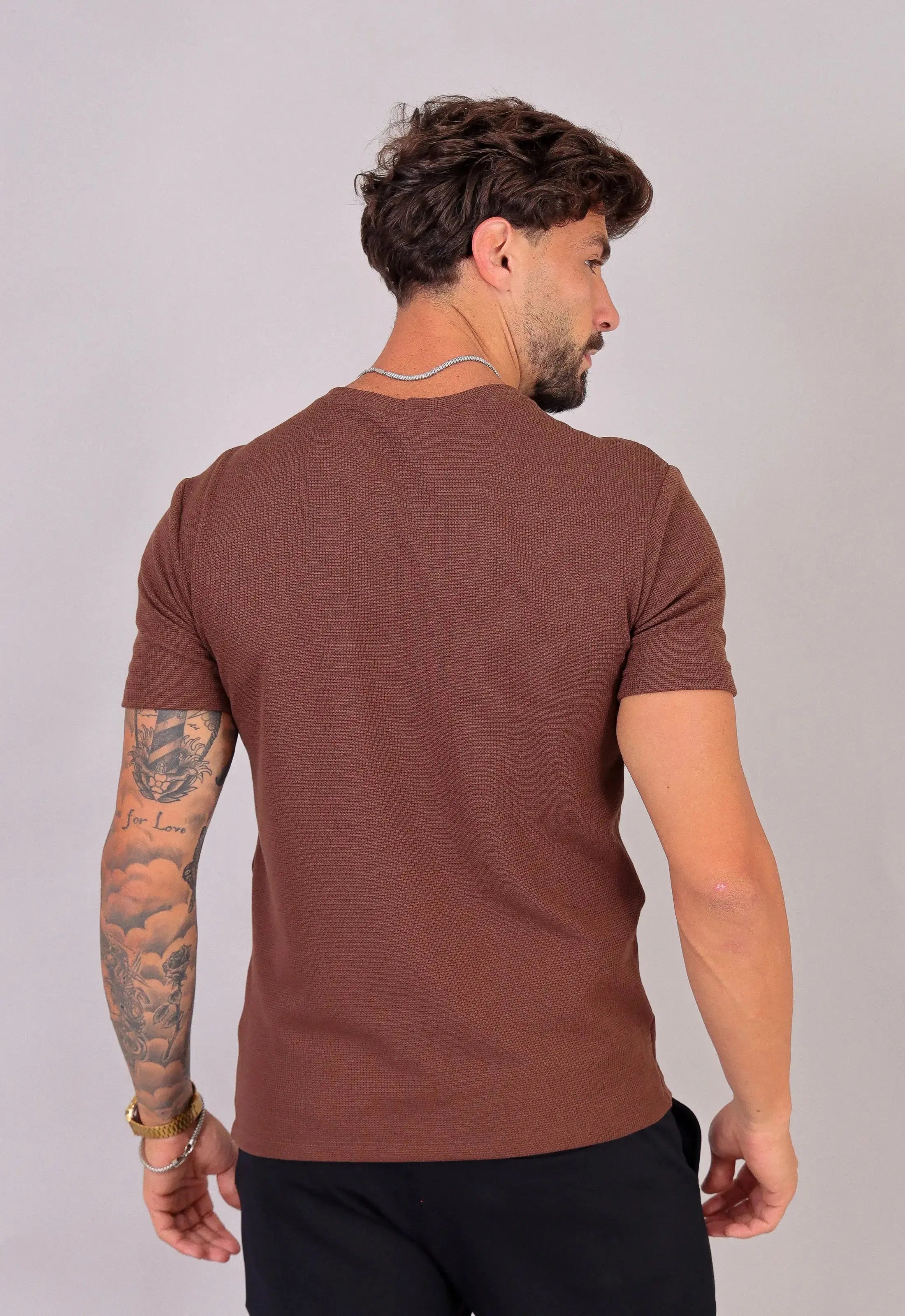 Camiseta Masculina Tricot Marrom Café - Imagem 5
