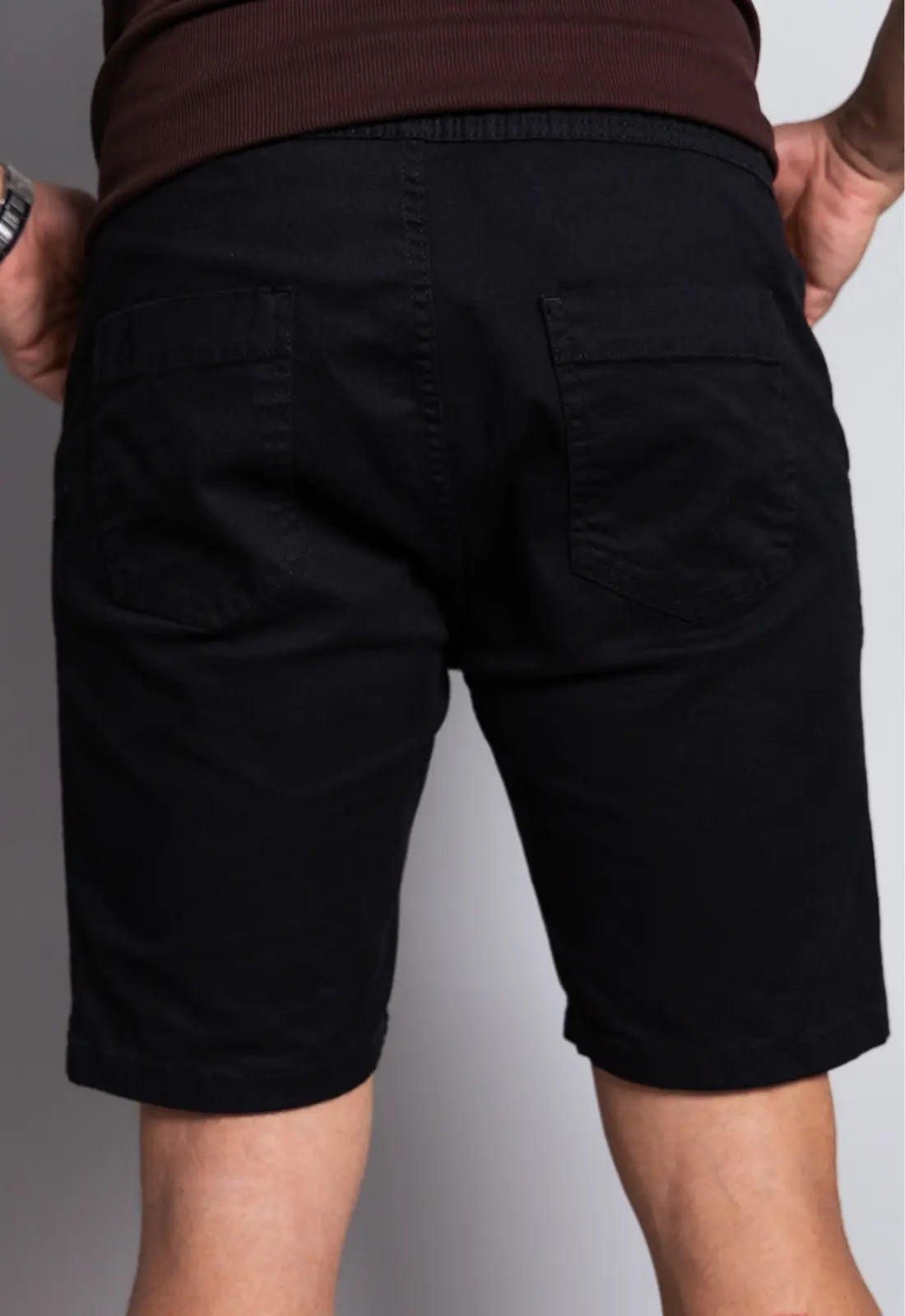 Bermuda de Sarja Masculina Preta - Imagem 3