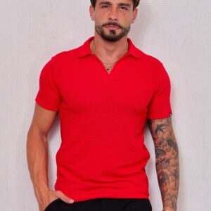 Camisa Polo Italiana Tricot Vermelha